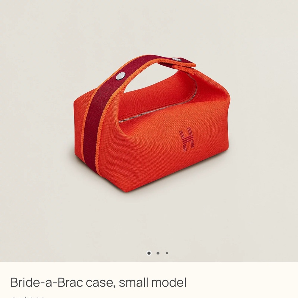 Hermes Orange Zippered Pouch